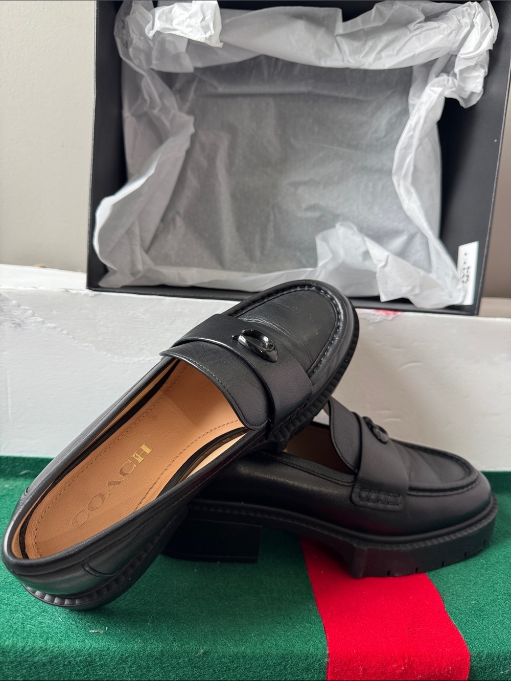 🖤Coach Black Leather Loafers 👞 Size 7 (37.5) - Picture 14 of 14